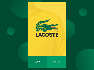 Lacoste Login Page clothing clothing app lacoste login login screen login ui mobile app mock up ui