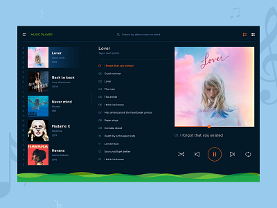 Music Player UI dashboard music app music app concept music player uiux