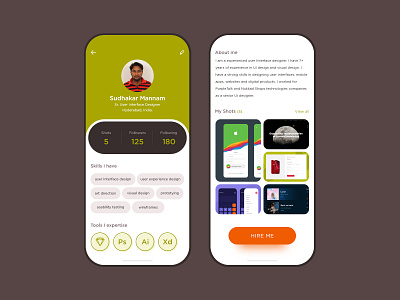 My Profile design design skills job mobile app my profile ui profile design resume design uiux