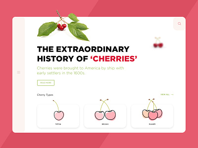 Cherry Fruit Landing Page cherries cherry icons cherry landing page fruits fruits landing page inspiration landing page uiux website