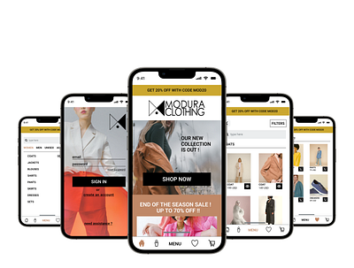 Clothing Brand E-commerce App Design app branding design logo ui