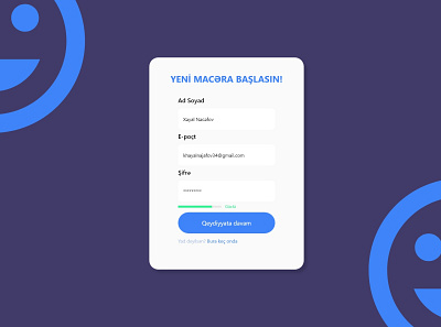 Sign Up Form Design azerbaijan dailyui design graphic design khayalnajaf typography ui ux webdesign