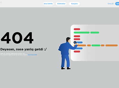 404 Page Design - #DailyUI Challange adobexd azerbaijan dailyui design frontend graphic design illustration illustrator khayalnajaf ui ux vector web webdesign