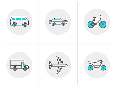 Custom Iconset icons illustrator plans transport vector
