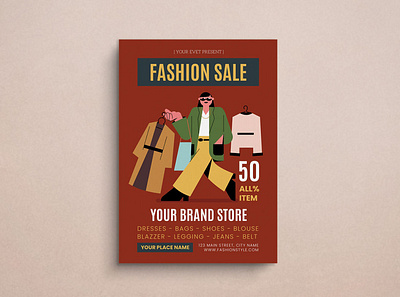 Fashion Sale Mockup Flyer design fashion flat design flyer graphic design illustration