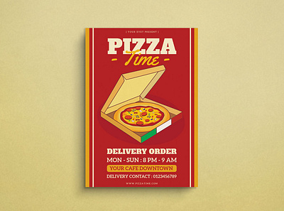 Pizza Mockup Flyer design flat design flyer graphic design illustration mockup pizza