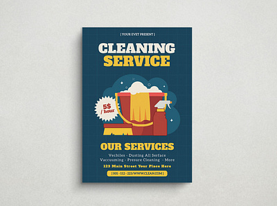 Cleaning Servie Mockup Flyer design flat design flyer graphic design illustration mockup