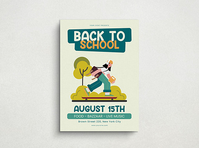 Back To School Flyer Mockup design flat design flyer graphic design illustration mockup