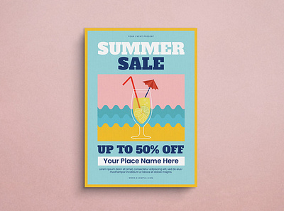 Summer Sale Flyer Mockup design flat design flyer graphic design illustration mockup