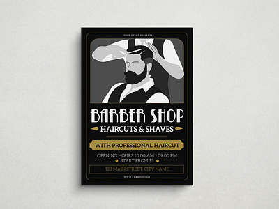 Barber Shop Flyer Mockup