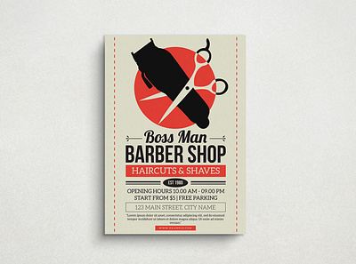 Barbershop Flyer Mockup design flat design flyer graphic design illustration mockup