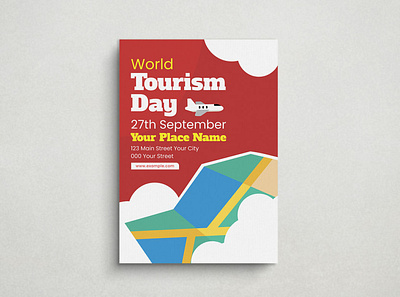 World Tourism Day Flyer Mockup design flat design flyer graphic design illustration mockup