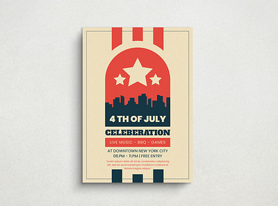 4th Of July Flyer Mockup design flat design flyer graphic design illustration mockup