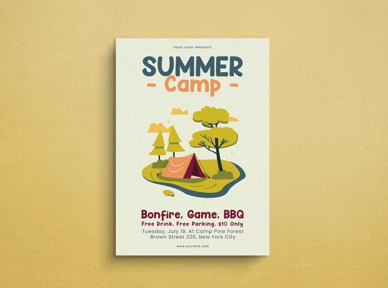 Summer Camp Flyer Mockup by Aldi Naufal on Dribbble