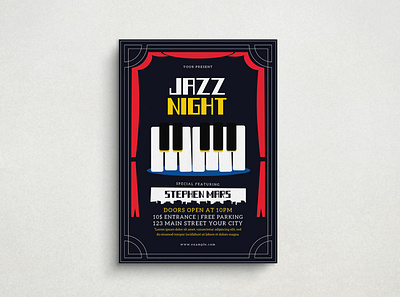 Jazz Flyer Mockup design flat design flyer graphic design illustration mockup