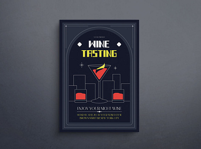 Wine Tasting Flyer Mockup design flat design flyer graphic design illustration mockup