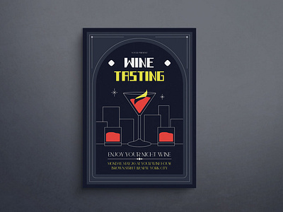 Wine Tasting Flyer Mockup