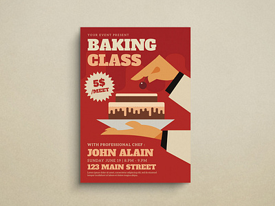 Baking Class Flyer Mockup