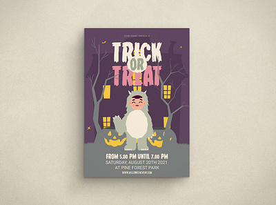 Trick Or Treat Flyer Mockup design flat design flyer graphic design illustration mockup