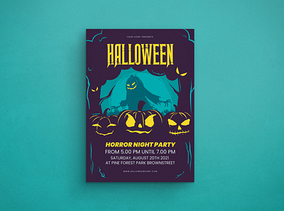 Halloween Night Flyer Mockup design flat design flyer graphic design illustration mockup
