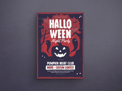 Halloween night flyer mockup