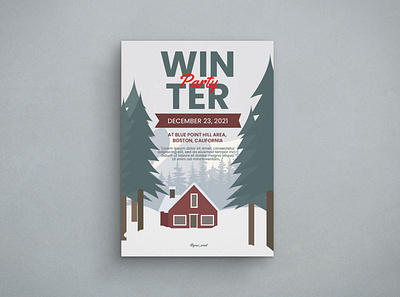 Winter Flyer Mockup design flat design flyer graphic design illustration mockup