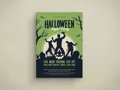 Halloween Night Flyer Mockup