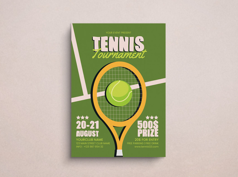 Tennis Tournament Flyer Mockup by Aldi Naufal Alfarisi on Dribbble