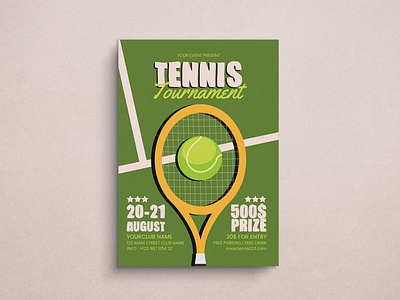 Tennis Tournament Flyer Mockup