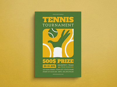 Tennis Flyer Mockup design flat design flyer graphic design illustration mockup