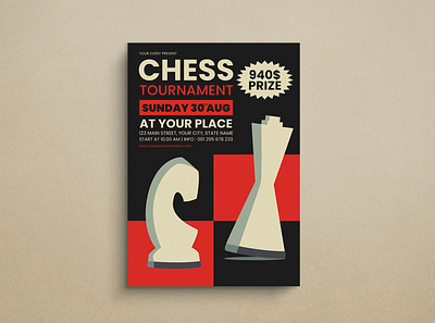 Chess Flyer Mockup design flat design flyer graphic design illustration mockup