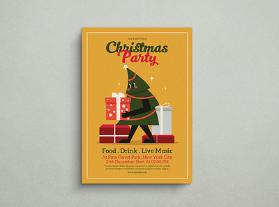 Christmas Invitation Flyer design flat design flyer graphic design illustration mockup