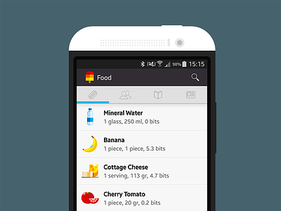 Foodzy for Android android app fitness food foodzy health icons nutrition vector