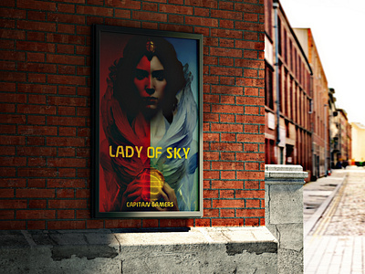 Lady of sky 3d art artist banner capitangamers design graphic graphic design