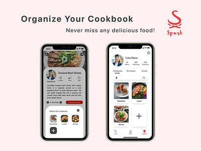 Spark - inspirational visual recipe app 05 app design graphic design illustration logo recipe ui ux