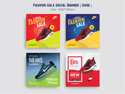 Fashion Sale Social Media Banner ( Shoe ) branding brochure design graphic design illustration vector