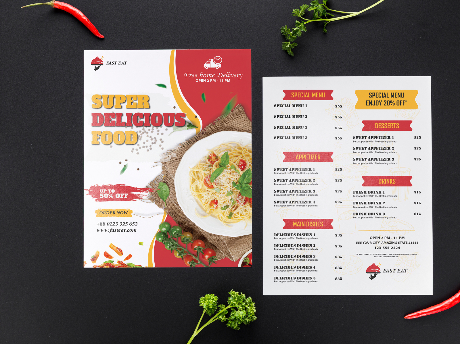 Food Menu Design by Pranto Saha [CF ID: #4478928] on Dribbble