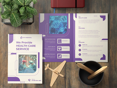 Bi-Fold Brochure For Health Care branding brochure design flyer graphic design illustration vector