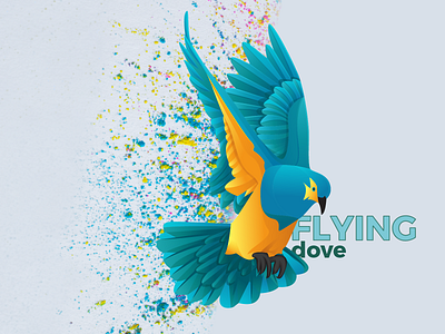Flying Dove artwork branding colorful dove design dove dove illusration flying dove freedom gradient dove illustration jabin moni modern peaceful pigeon poetry vector