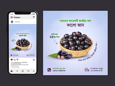 Blackcurrant Post Design bangla poster blackcurrant blackcurrant poster design fruit graphic design instagram post instagram stories jabin moni marketing photo retouch poster design product design social media post social media template typography