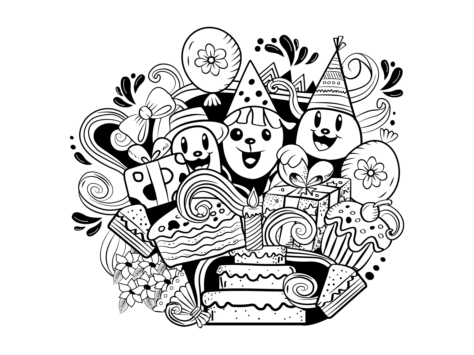 Share 84+ birthday cake doodle art latest - awesomeenglish.edu.vn