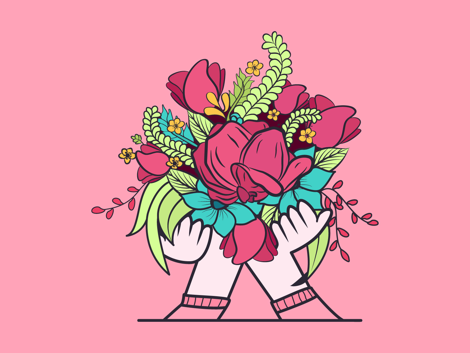 Hands Holding Flowers by Jabin Moni on Dribbble