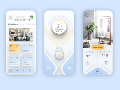 Skeuomorphism Smart Room App Ui Concept figma ui new concept app ui skeuomorphism smart home app ui