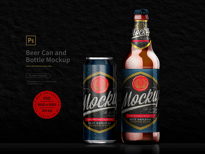 Beer Can and Bottle Mockup amber amber beer bottle amber glass beer can can can condensation can mockup cola cola can cold condensation drink drinks energy energy drink glossy metallic holographic ice mock up mockup