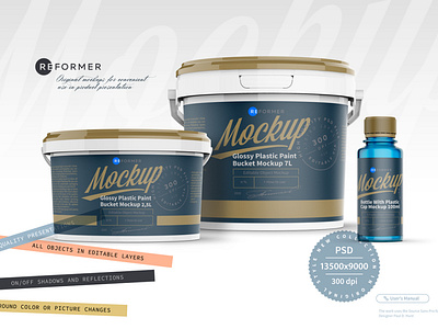 Presentation of Paint and Varnish Products Packaging Mockup