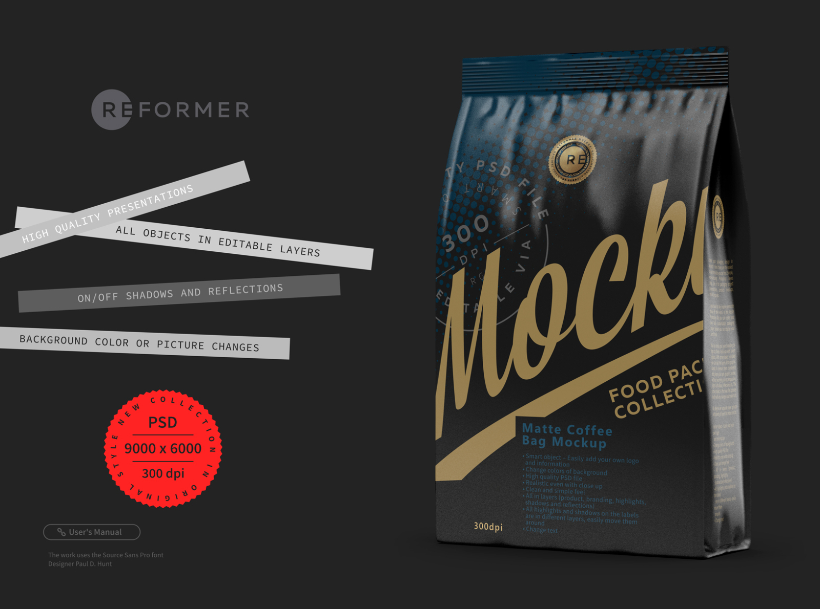 Download Black Matte Coffee Bag Mockup By Reformer Mockup On Dribbble