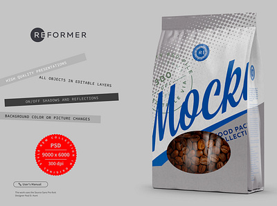White Paper Bag with Window Mockup branding coffee design food graphic design illustration logo mock up mockup mockups pack package packaging packaging mockup product psd smart object template typography vector