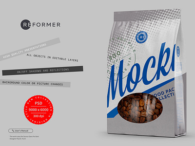 White Paper Bag with Window Mockup