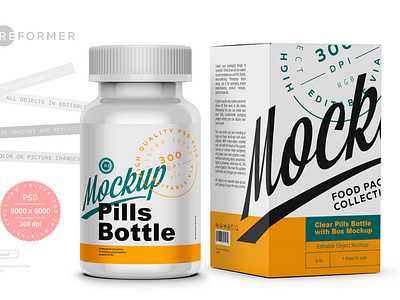 Colored Pills Bottle Mockup