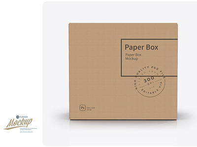 Kraft Paper Box Front View Mockup